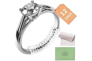 Meowoo Ring Sizers for Loose Rings, 12 pcs Coil Ring Size Adjuster, 3 Sizes for 1-6mm Band Widths, Ring Fitter for Loose Rings with Polishing Cloth