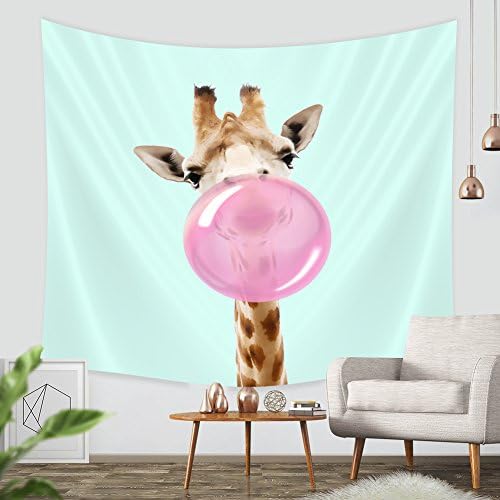 ZBLX Funny Giraffe Chutting Gum Tapestry Hanging Tapestry Wall Art for a Home Decorations-Light-Weight Polyester Fabric.(51.2"X59.1")