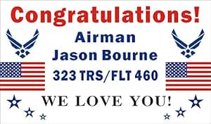 Amazon.com : 3ftX5ft Personalized Congratulations Airman U.S. (US) Air ...