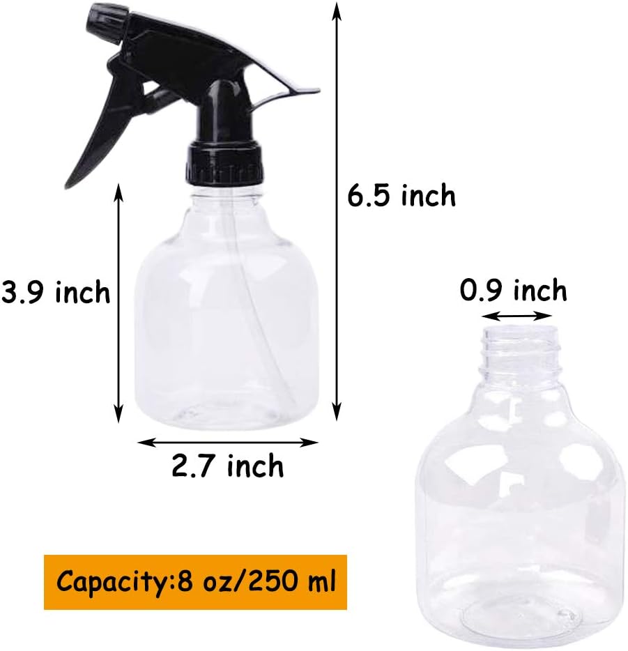 7 Pcs 8 Oz Empty Plastic Spray Bottles with Black Trigger Sprayer, Adjustale Nozzle Sprayer Refillable Sprayers for Planting, Cooking, Hair and Cleaning Solutions : Garden & Outdoor
