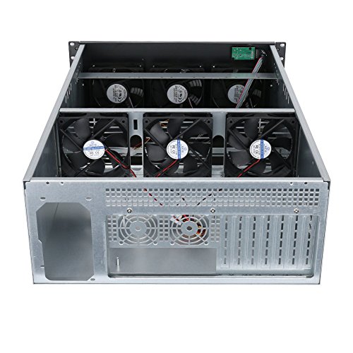 SHINESTAR 4U GPU Miner Mining Rig Server Case,4U Metal Rackmount Caseh with 6 Fans Pre-Installed for Bitcoin Mining Miner Kit Unassembled Ethereum Specially designed for ETH/ZEC/XMR mining machine.