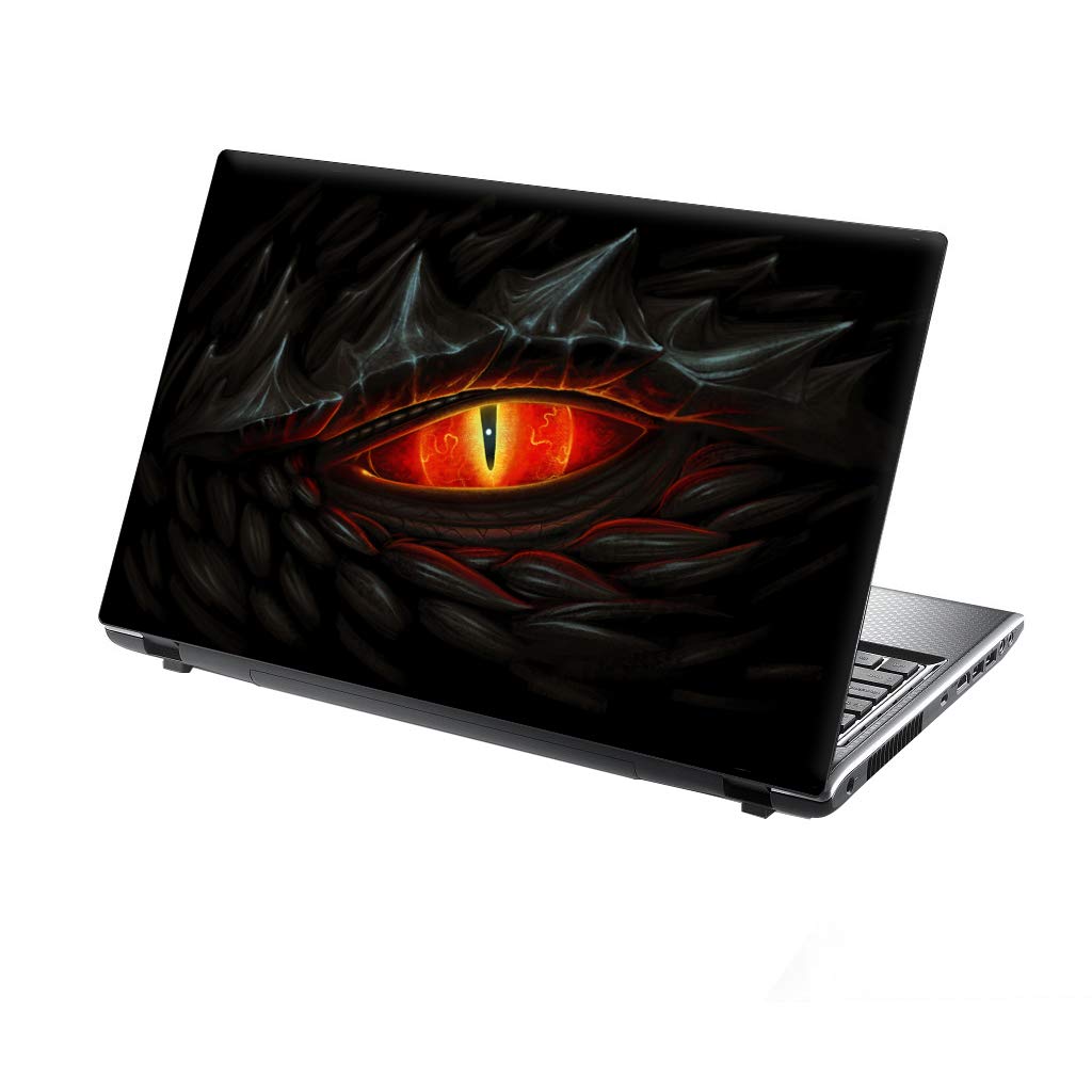 TaylorHe 13-14 inch (34cm x 23.5cm) Laptop Skin Vinyl Decal MADE IN BRITAIN Mysterious Fantasy Dragon Eye Red