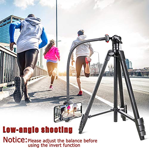 Tripod for iPhone and Android Cellphone,54-inch Premium Flexible Phone Tripod with 14-inch Adjustable Gooseneck,Wireless Remote, Cellphone Phone Tablet Stand Holder,Upgrade Ball Head and Carrying Bag