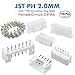 CQRobot JST PH 2.0 mm Pitch 5-Pin/6-Pin/7-Pin Electronic Connector IC Male Plugs, Female Sockets Housing and T-Shaped Crimp Terminal Kit. 90 Sets/730 Pieces Wire-to-Board Adapter Cable Assembly.