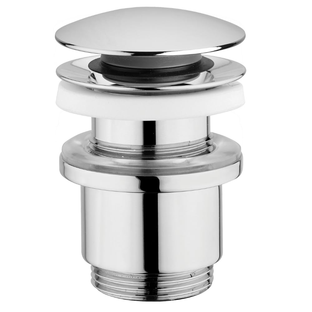Schläfer 4051002 | Click Clack Waste for Bathroom Sink and Bidet Without Overflow, Universal Pop-up Drain, Measures 1" 1/4, Chrome Brass Finish