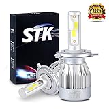 STK H4 LED Headlight Bulbs, 70W 10000LM 6000K All-in-One 9003 (Hi/Lo) Car Led Headllamp Conversion Kit, Cool White - 2 Year Warranty (Pack of 2)