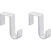 1st Choice Over The Door Hooks Hangers, Laundry Hanger White Plastic 2 Pack Coats Towels Clothes,White