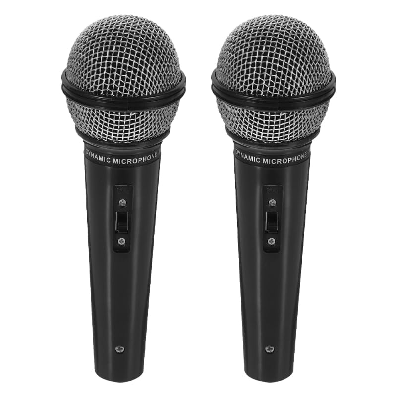 Operitacx Kids Microphone, 2pcs Mini Fake Karaoke Machine, Simulated Toddler Echo Toys Handheld Microphone Model for Pretend Play Toys Performance Props Playthings