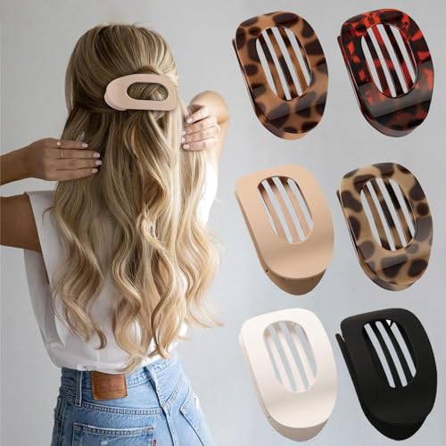 Horquillas Planas para Cabello, Pinzas para el Cabello Planas y Curvas para Mujeres Cómodas, Pinzas Ergonómicas Curvas para el Cabello Antideslizante para Cabello Grueso y Fino