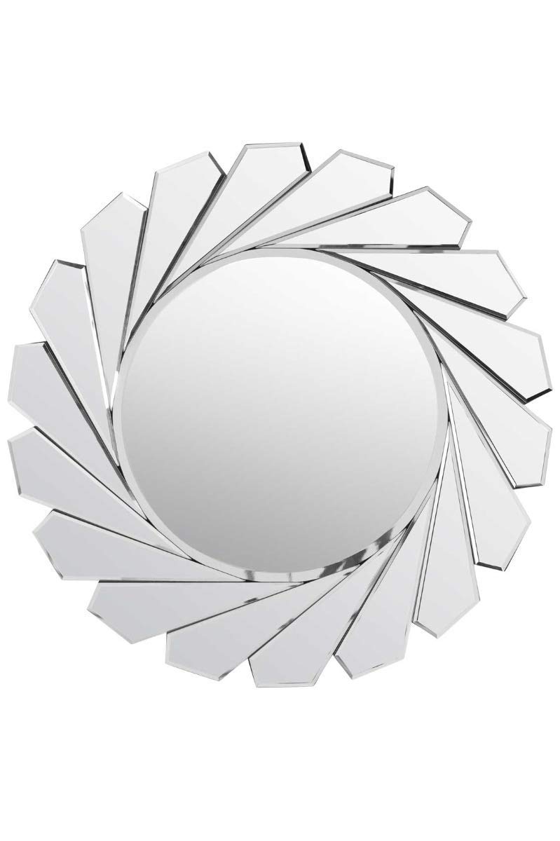 MirrorOutlet Large Modern Design Round Sophisticated Sunburst Venetain Wall Mirror 2Ft8 80cm, 80x80