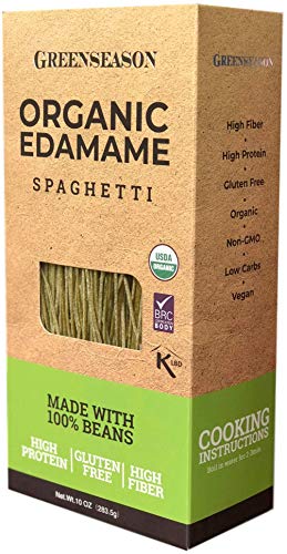 Organic Edamame Spaghetti - Gluten Free, High Protein and Fiber Noodles - 6 pack of 10 oz - Total 3.75 lb (1.7 kg)