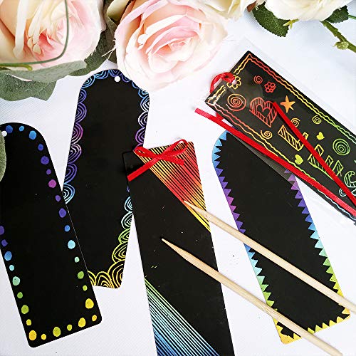 image for Supla 36 Set 2 Style Magic Scratch Rainbow Bookmarks Making Kit for Ki