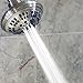 6 Function Adjustable Luxury Shower Head - High Pressure Boosting, Wall Mount, Bathroom Showerhead For Low Flow Showers, 2.5 GPM - Brushed Nickel