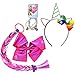 Jojo Siwa Girls Accessory Set, Bow Headband 3 Pack Bracelet and Matching Hair Braid Tie - Purple Rainbow