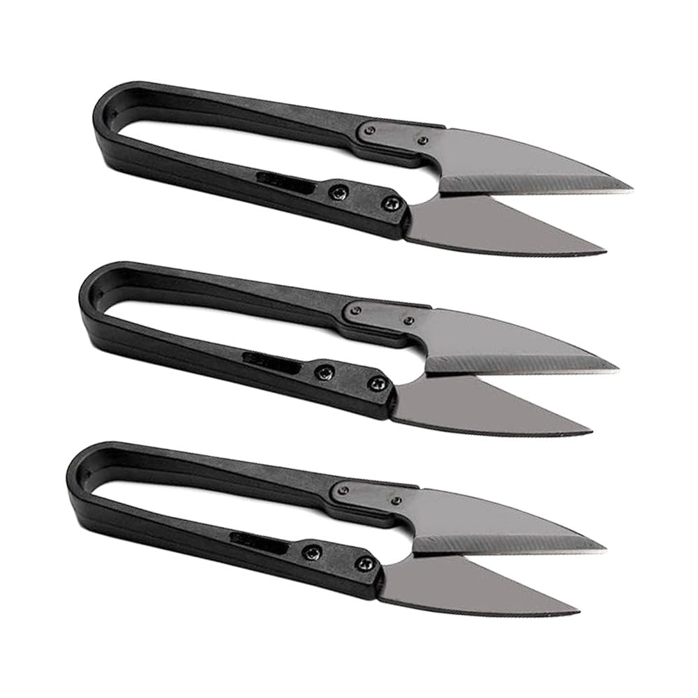 Hocansen 3 PCS Sewing Scissors Yarn Thread Cutter 4.1in U-Shaped Scissors Mini Small Thread Snips Trimming Nipper for Sewing and DIY Crafts (JD)