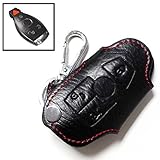 iJDMTOY Genuine Leather Remote Smart Key Fob Case Holder Cover For Mercedes-Benz C E S CLA CLS ML GL GLK CLK SLK Class, etc