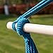 PRIME GARDEN Comfort Hanging Hammock Chair, Rope Swing Chair with 2 Cushions for Indoor or Outdoor -- Max. 275 Lbs/Seaside Blue Stripe