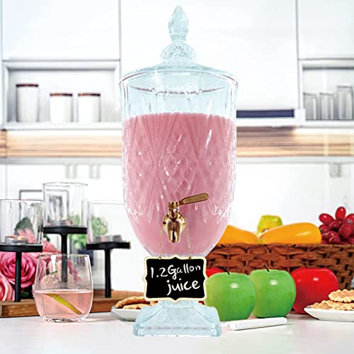 1.2 Gallon Drink Dispensers For Parties&Wedding. Glass Crystal