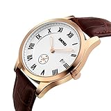 Mens Unique Analog Quartz Casual Wrist Watch Classic Business Dress Wrist Calendar Date Window, Key Scratch Resistant Face, Seconds Dial, 98FT 30M 3ATM Water Resistant – Rose-gold