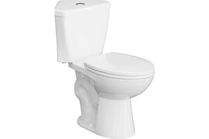 SUPERFLO 17.2" Corner Toilet Elongated, Compact Two-Piece Toilets with Comfort Height Toilet Bowl & Slow Close Seat, Small To