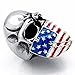 ELFASIO Men's Stainless Steel Ring American Flag Mask Gothic Punk Skull Biker Rings, Us size 8