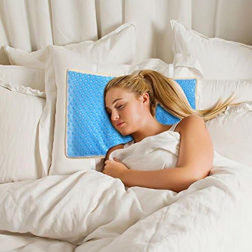 Cooling Pillow Cushion Pad,Silicone GEL Pillow Mat,Lowering Head Temperater,Making People Relax and Sleep Well on Hot Days (20" x 12", Blue)