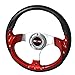 Rxmotor 320MM 6 Bolts JDM Horn Button Steering Wheel Universal Fit Not Include Hub Adapter (RED)