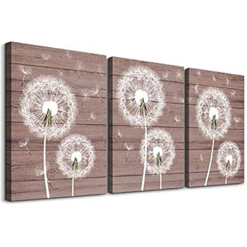 Dandelion Wood grain Watercolor painting Canvas Wall Art for bedroom living room Wall Decor for kitchen bathroom Decorations flowers Canvas Prints Pictures Home Decoration Office Poster Artwork Works