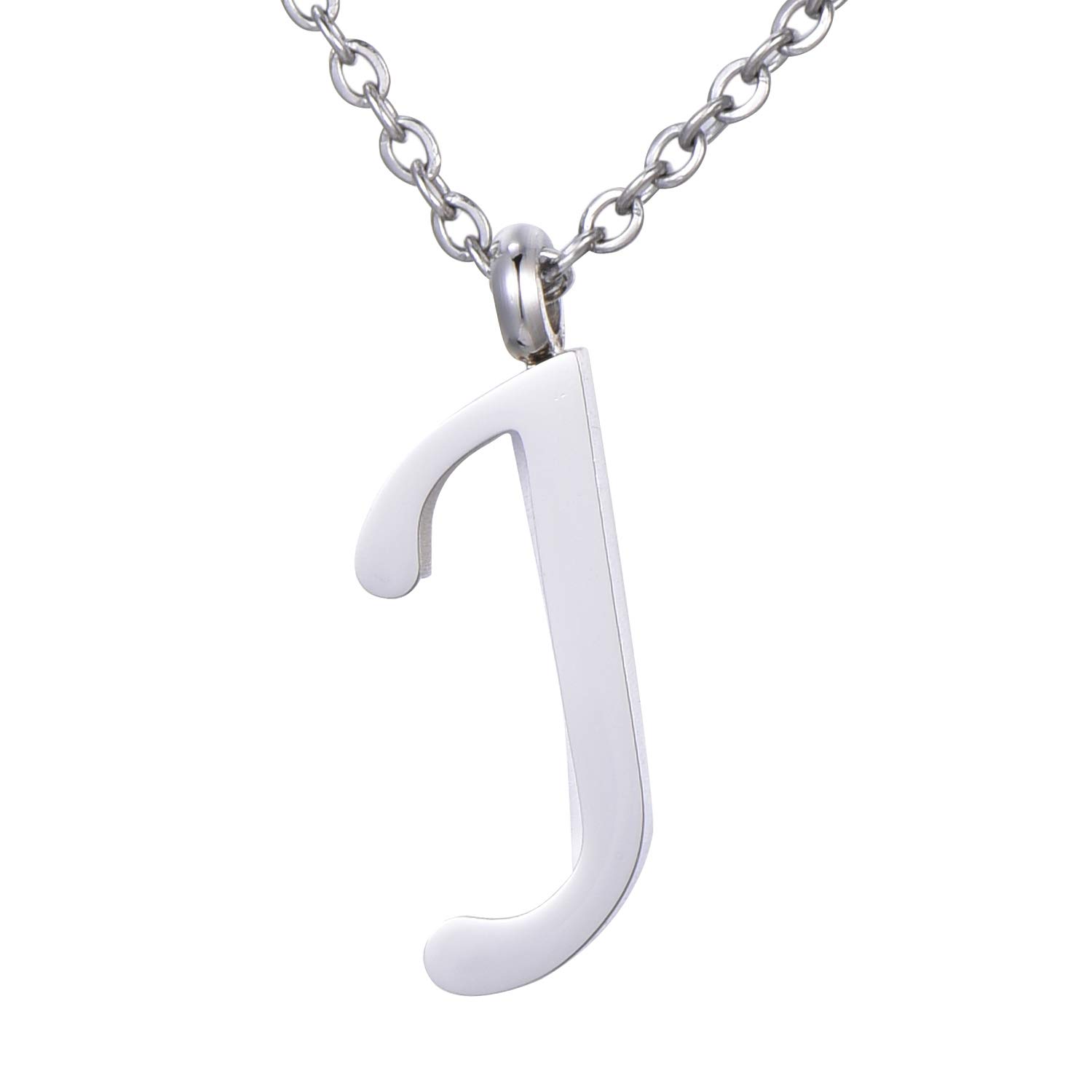 Morella Women's Stainless Steel Necklace Silver with Pendant Letter J