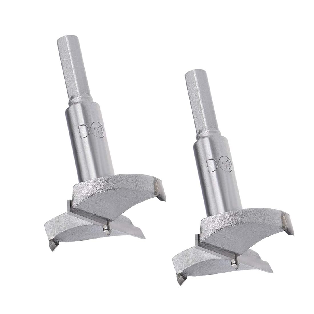 MACHSWON 2PCS Forstner Drill Bits Tungsten Carbide Wood Hole Saw Opener Drill Bit 53mm Woodworking Drilling Bit Cutter