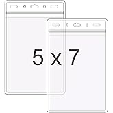 WTQ Extra Large Passport & Identification Card Holders (XXXL, Fits 4.75 x 6.75 Inserts), Vertical ID Badge Holder, Clear Plastic Name Tag Holder, Resealable & Waterproof - 50 Pack