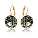 MYJS Bella Earrings with 8.5 Carat Black Diamond Swarovski Crystals Gold Plated