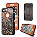iPhone 8 Plus Camo Case, Harsel Heavy Duty Camouflage High Impact Rugged Hybrid Armor Military Defedner Case with Swivel Belt Clip Built-in Screen Protector for iPhone 7 / 8 Plus - Straw Orange
