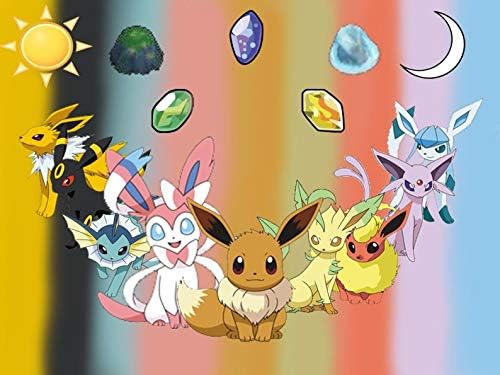 Eevee Anime Full Diamond Painting 5D DIY Diamond Painting, Diamond Painting Kit, Mosaic Diamonds Kit, Full Square/Round Drill 30cm X 40cm