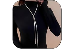 Long Lariat Necklace for Women Dainty Sweater Necklace Simple Slip Chain Necklace Geometric Pendant Necklaces Adjustable Tren