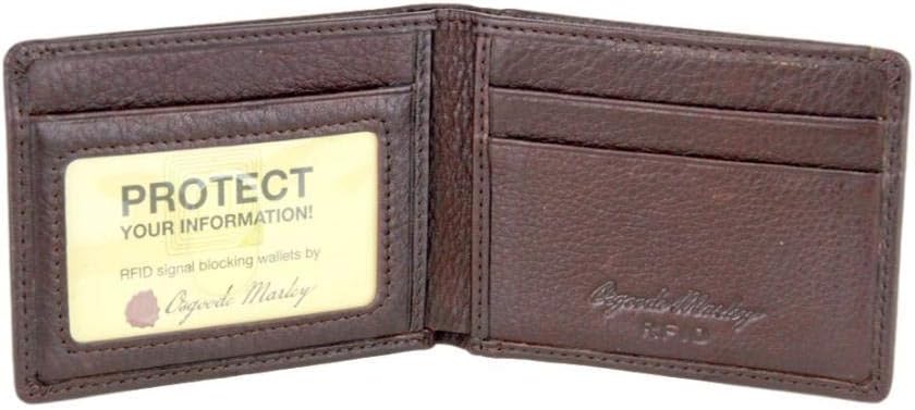 Osgoode MarleyRFID Blocking Ultra Mini Mens Leather ID Wallet (Espresso)
