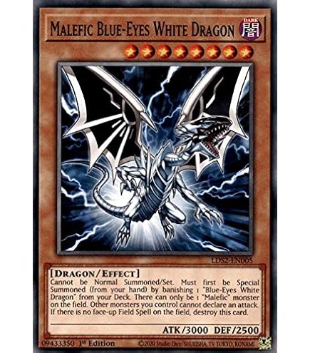 Amazon.com: Yu-Gi-Oh! - Malefic Blue-Eyes White Dragon (YMP1-EN002