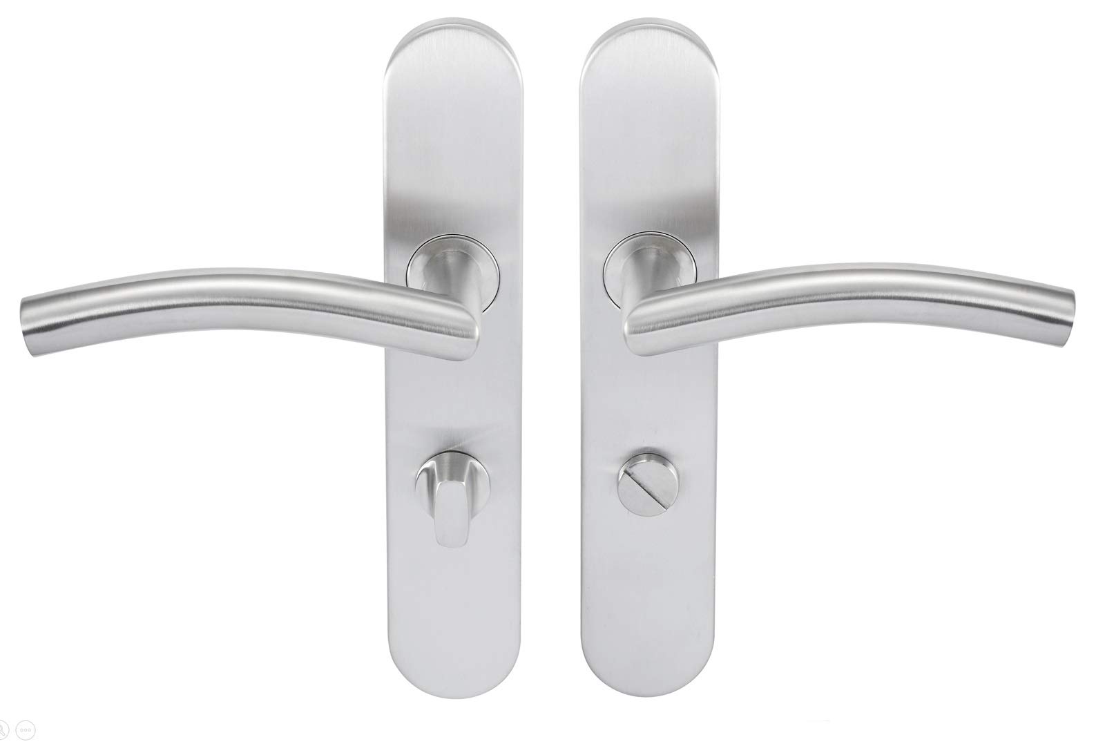 Bricard Tempo Disco 666469 Set of Stainless Steel Handles on Backplate for Keyless Interior Door (Cane)