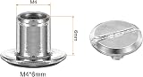 Sourcing Map 30 Set M4 x 6mm Chicago Screw Silver Tone Leather Rivets view 2