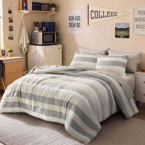 Queen Size Modern Striped Comforter Set