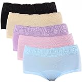 Qikafan Women's Menstrual Period Leakproof Panty (Mixed 5 Pack)