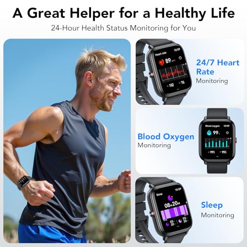 Smartwatch for Men and Women, 1.83 Inch HD Bluetooth Calling Watch, 110+ Sports Modes, Fitness Tracker with 1000 mAh Battery, 20 Days Time, Waterproof IP68 Smartwatch for Android/iOS
