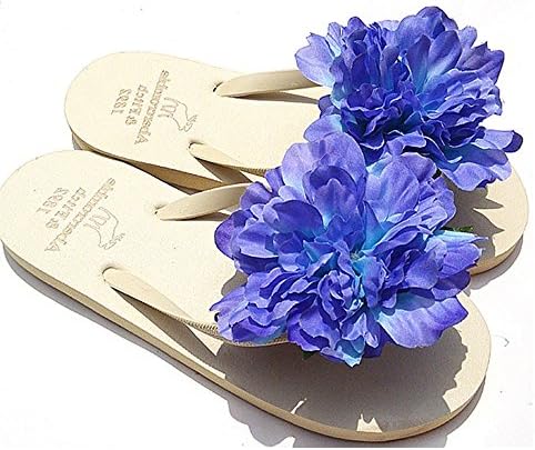 HYL World Women's Beach Flip Flops With Flower Ornament - Summer Walking Sandals