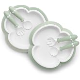 BabyBj&ouml;rn Baby Plate, Spoon and Fork, 2 Sets, Powder Green
