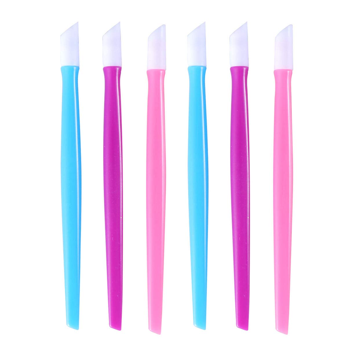 Lurrose 30pcs Rubber Nail Cuticle Pusher Plastic Cleaning Stick Handle Nail Cleaner Professional Nail Art Manicure Tool for Men and Women