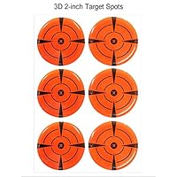 Yuyangnengy 3D Dome Target Label Sticker Neon Orange Red Self-Adhesive Targets for Shooting 2 Inch Target Sports -High Visibility Shooting Targets for Gun Targets-Bullseye Archery- Pack of 24