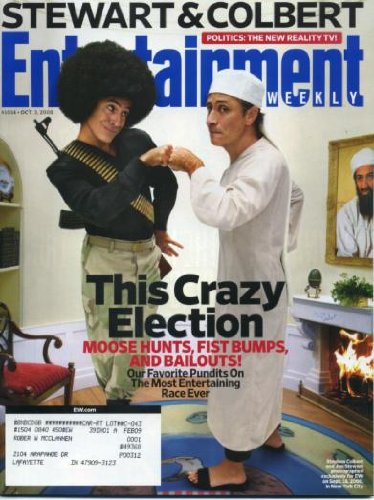 Entertainment Weekly October 3, 2008 Stephen Colbert & Jon Stewart Cover (parody of New Yorker cover), Demi Lovato