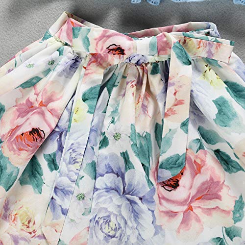 Toddler Kids Baby Girl Floral Outfit Lace Halter Tank Top+Boho Skirt Dress Set Summer Clothes (Boho Skirts, 1-2 Years) - Thumbnail 3
