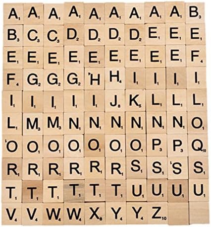 Solid Wood Letter Blocks Scrabble Title Domino Game Alphabet Character Parties Home Decor Pack of 100