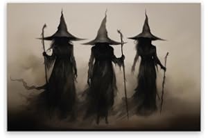 GENERIC Creepy Witchy Wall Decor Posters Three Witches Vintage Witch Wall Art Decor Aesthetic Halloween Room Decor Witchy Wall Decor 16x24inch Unframed